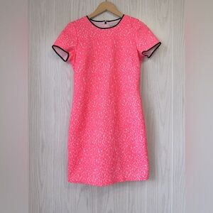 Banana Republic Dress Pink Neon Hot Pink Animal Print Textured Size 2 EUC